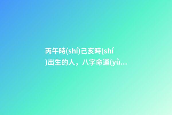 丙午時(shí)己亥時(shí)出生的人，八字命運(yùn)如何？